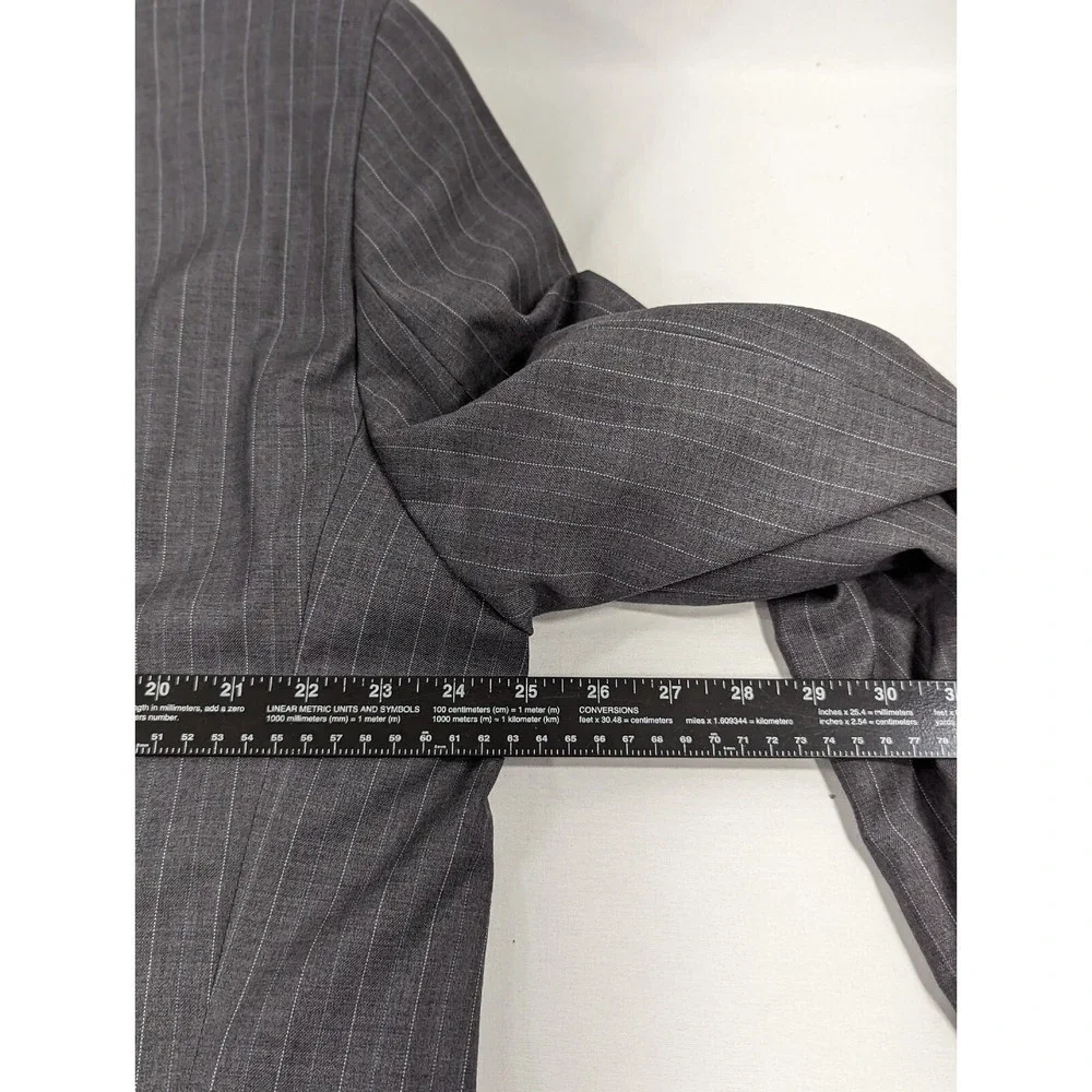 Mens Lauren Ralph Lauren Blazer Sport Coat Sports Jacket Gray Pin Stripe 48R‎